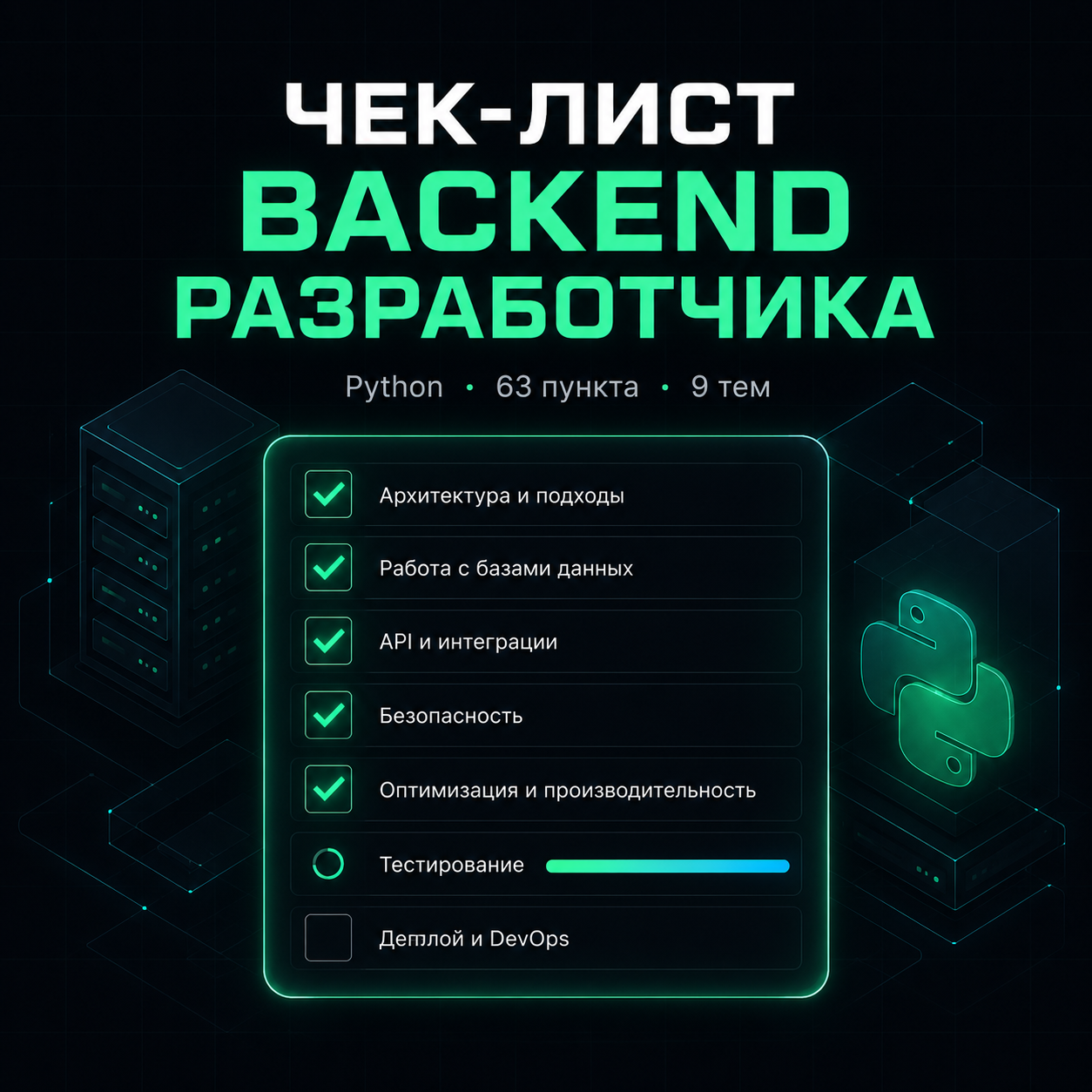 Чек-лист Backend разработчика на <span>Python</span>